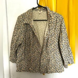 Corduroy Floral Button-up Top